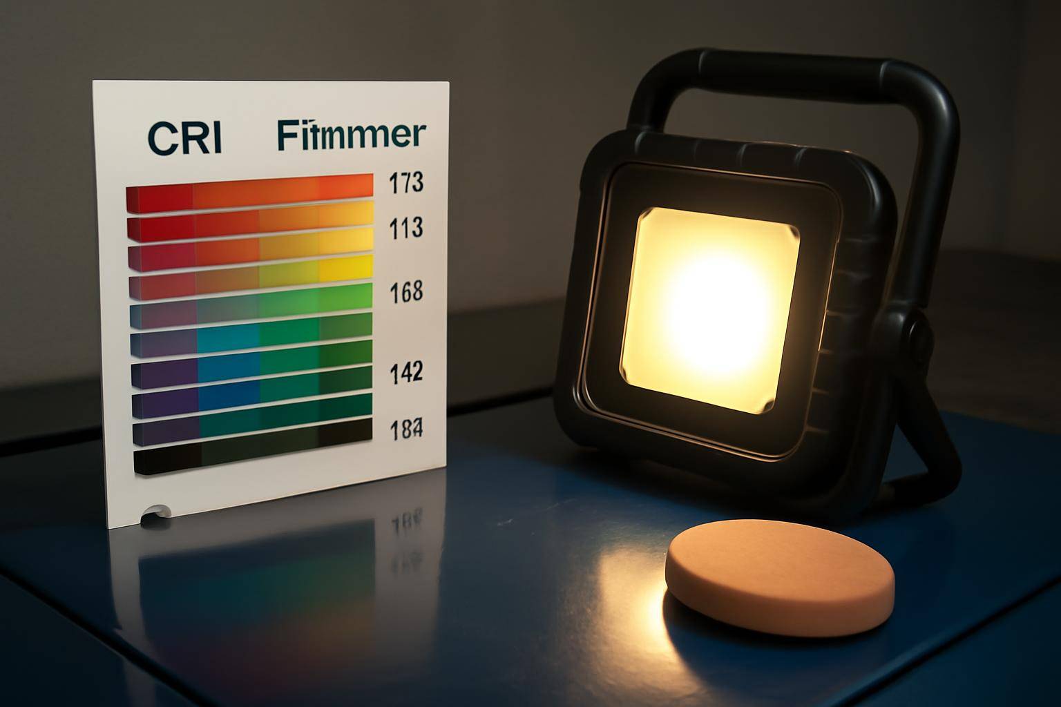 CRI, flimmer og kvalitetsforskelle - CRI (Color Rendering Index) angiver, hvor godt en lyskilde gengiver farver sammenlignet med naturlig