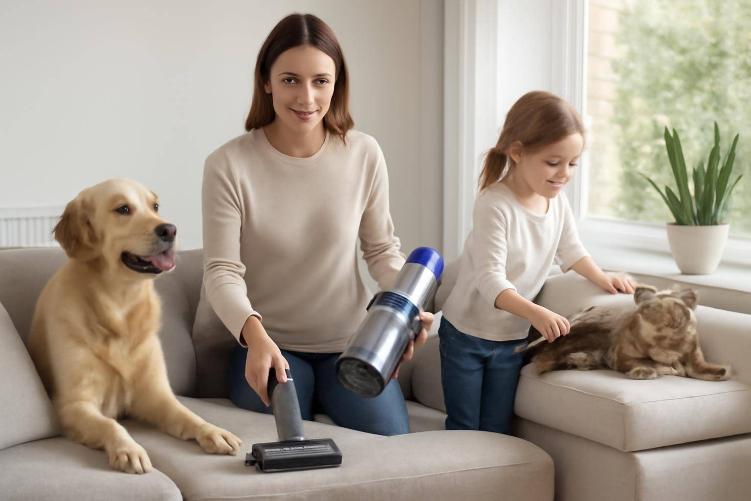 Hjem med kæledyr og børn, der hjælper til - Med kæledyr giver det mening at have én eller to “kritiske zoner”: fx sofaområdet, hundekurve