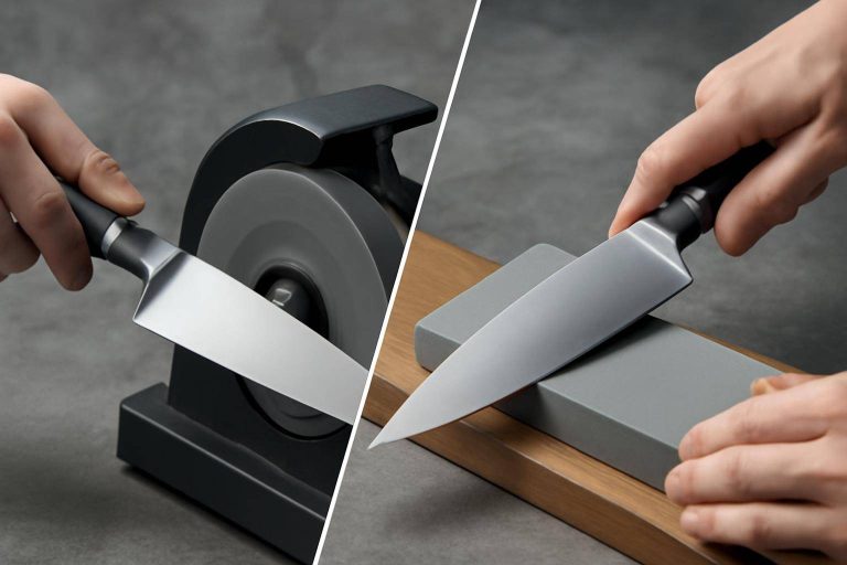 Professionel knivslibning vs. gør-det-selv: Hvad er bedst for dig og dine knive? -  - Professional illustration and visual guide