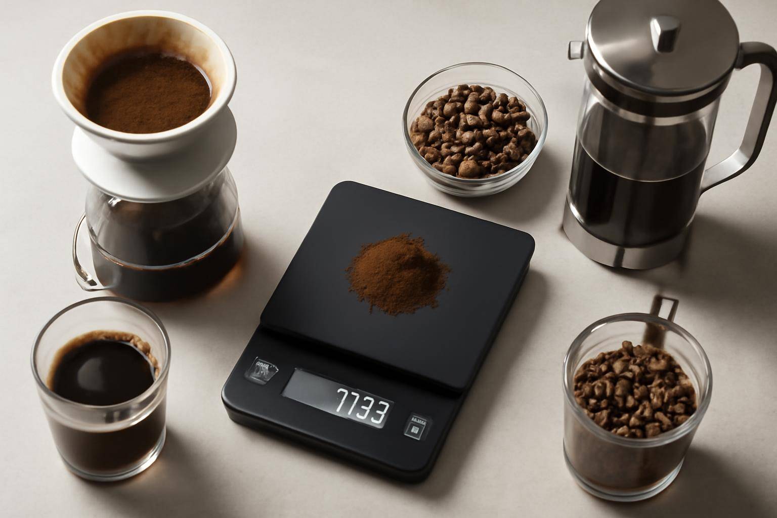Konkrete eksempler og notater - Her er nogle eksempler, du kan kopiere direkte: Pour-over: 18 g kaffe, 280–300 g vand (1:15–1:16