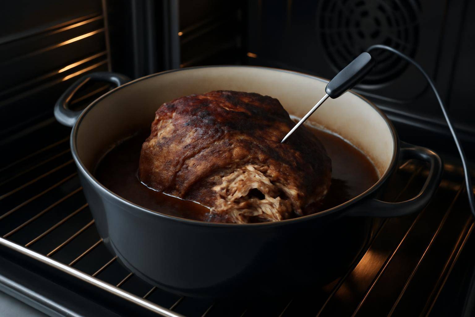 Langtidsstegning og braisering - Ved langtidsstegning og braisering ligger ovn- eller gryde-temperaturen typisk lavt, fx 120–150 °