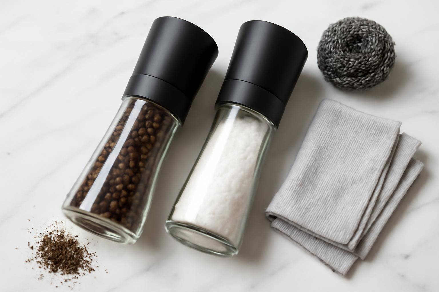 Vedligeholdelse af salt og peberkværn: komplet guide til rengøring, fugt og rust