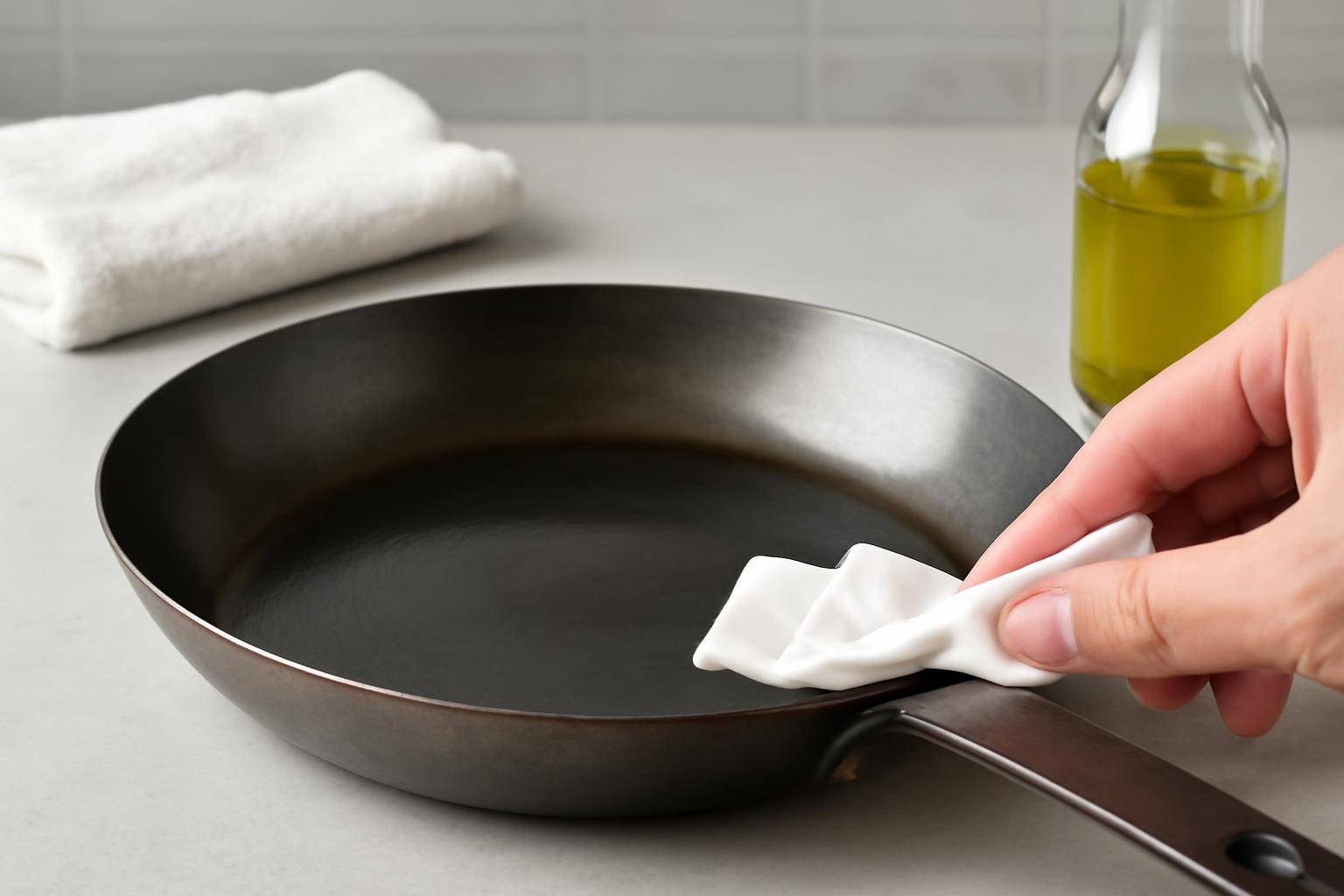 Vedligeholdelse og seasoning af kulstofstålspander - Kulstofstålspander minder på mange måder om støbejernspander: de er jernholdige, kan rust...