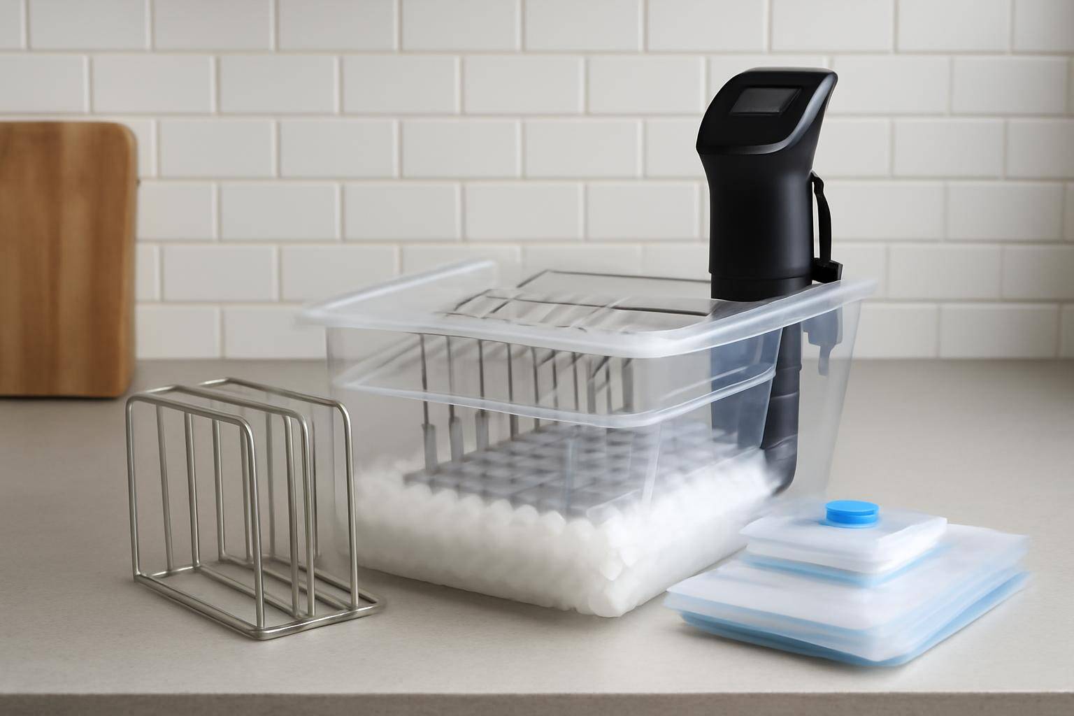 Organisation, opbevaring og madforberedelse med sous vide udstyr - Sous vide udstyr fylder – især kar, låg, isoleringskugler og riste. Derfor e...