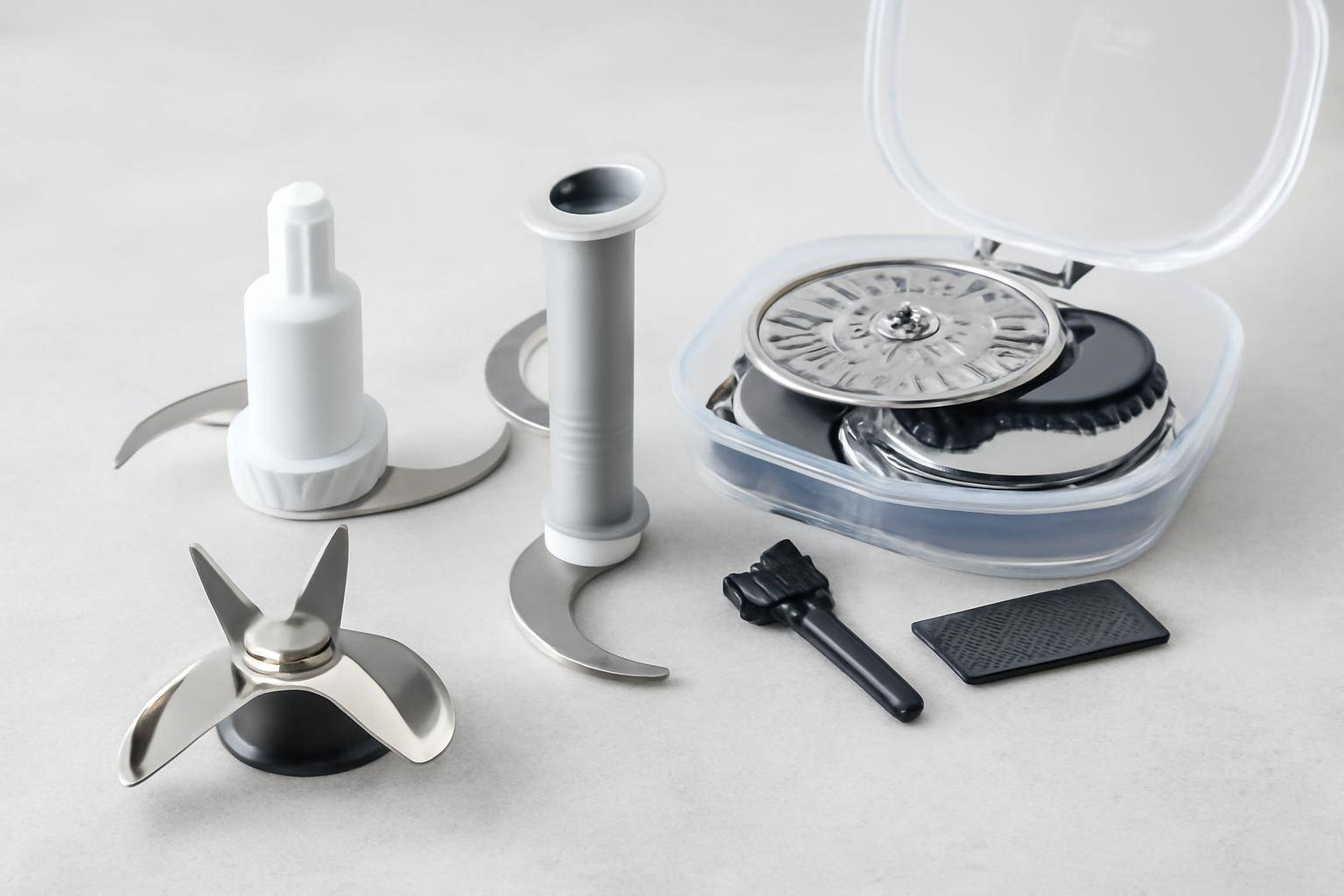 Knive, tilbehørssæt og mulighed for opgradering - Knivene er hjertet i både minihakker, foodprocessor og blender. De bedste er i rustfrit stål ...