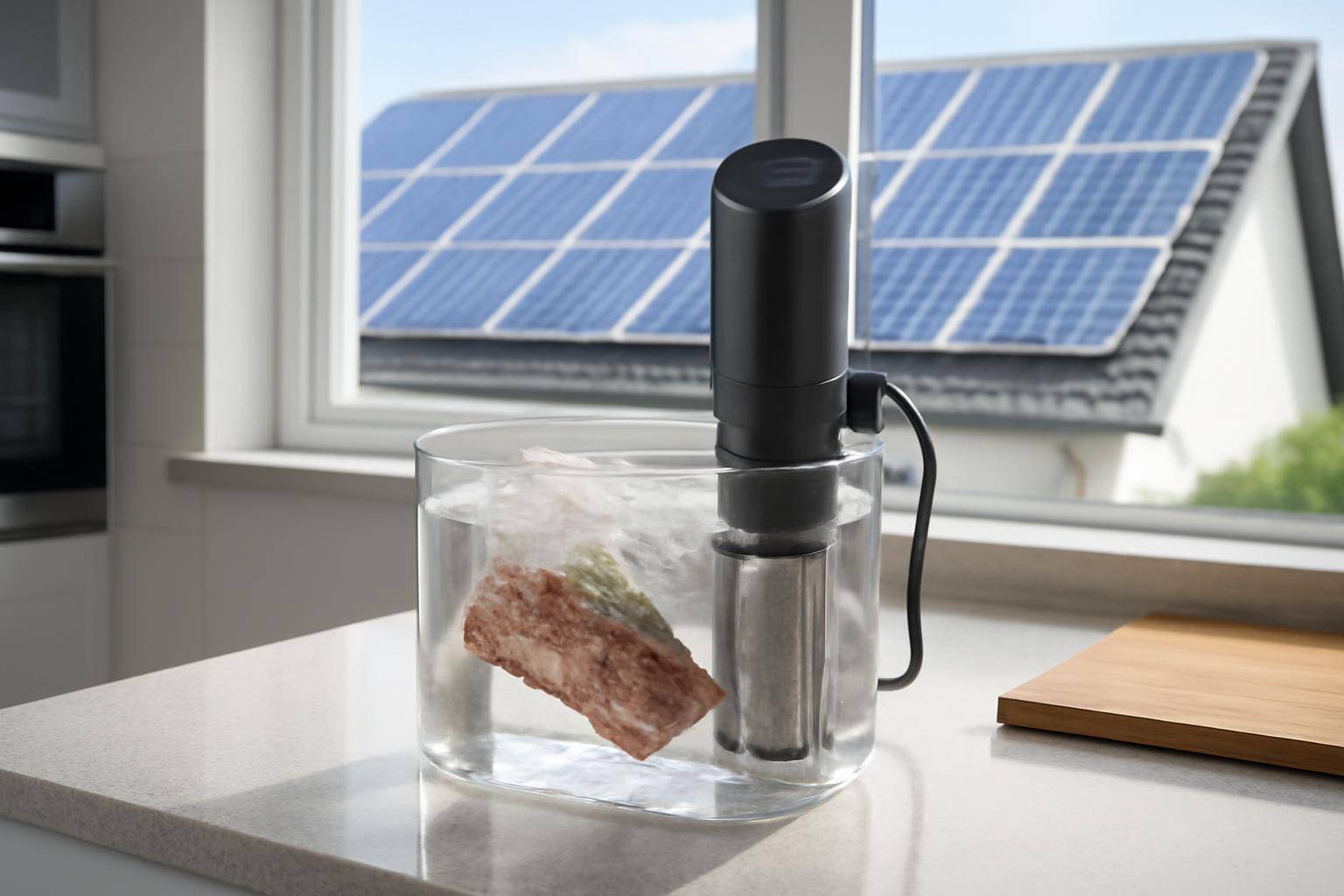 Solceller og vedvarende energi - Hvis du har solceller på taget, er sous vide også en god måde at udnytte egenproduktion på. Ved