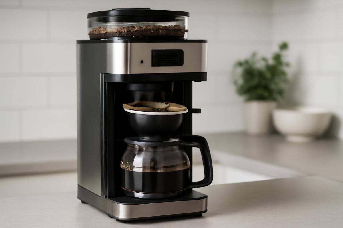Filterkaffemaskine med indbygget kværn - En filterkaffemaskine med kværn kombinerer den velkendte filterbrygning med fordelen ved friskmaled