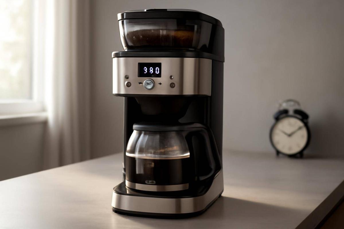 Kaffemaskine med kværn og timer: Til dig der vil vågne til frisk kaffe - Timer-funktionen er populær blandt travle familier, pendlerhjem og kont...
