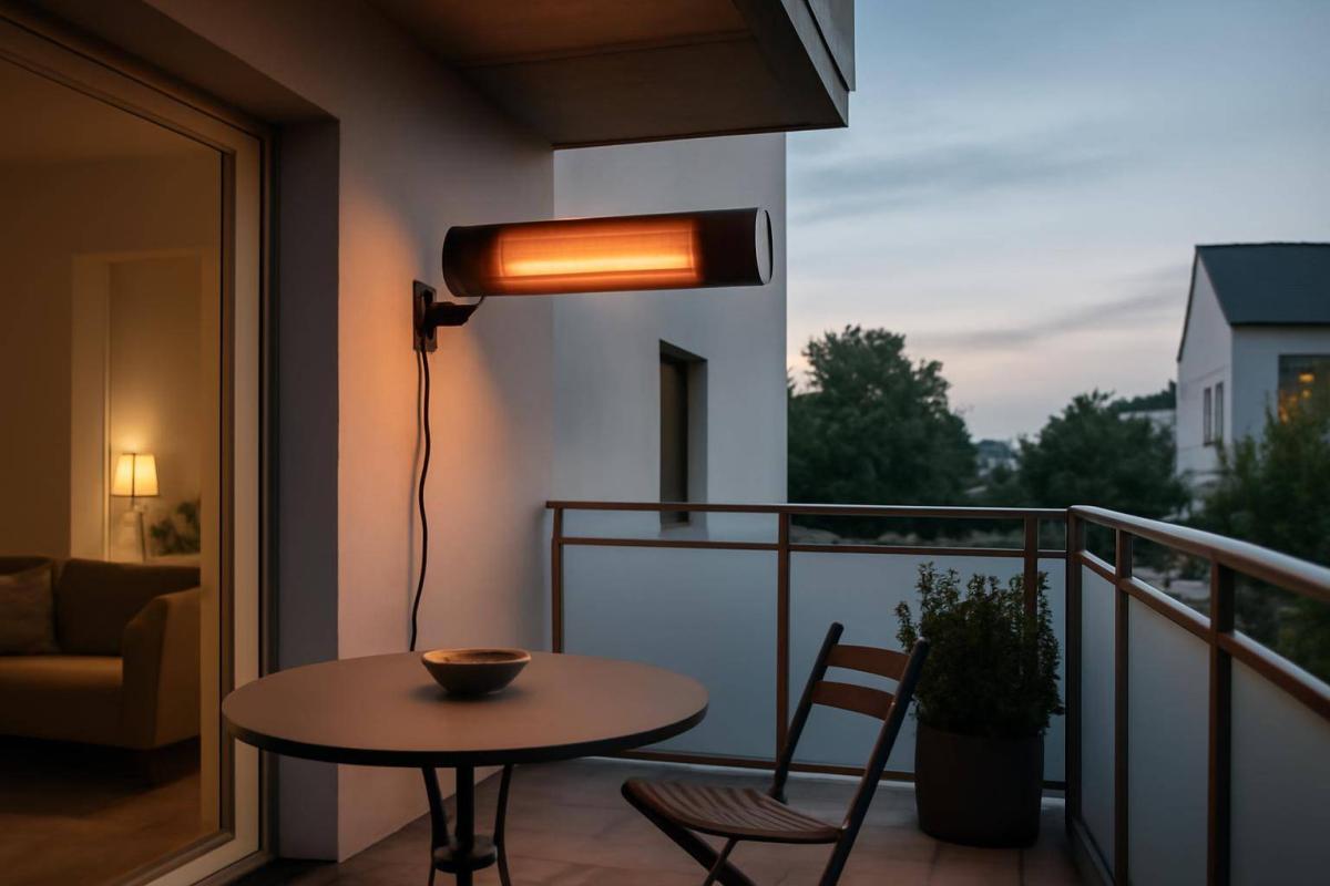Dimensionering og konkrete altanløsninger - På en 4–6 m² altan vil en varmeeffekt på 800–1.200 watt typisk være passende, hvis der er ri