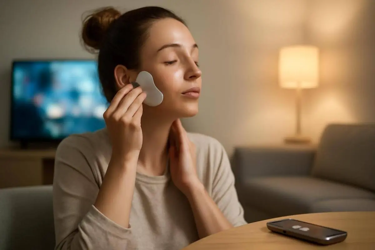 Gør aften-Gua-Sha til et ritual - For at holde fast i en aftenrutine er det en stor hjælp at koble den til noget, du allerede gør hv
