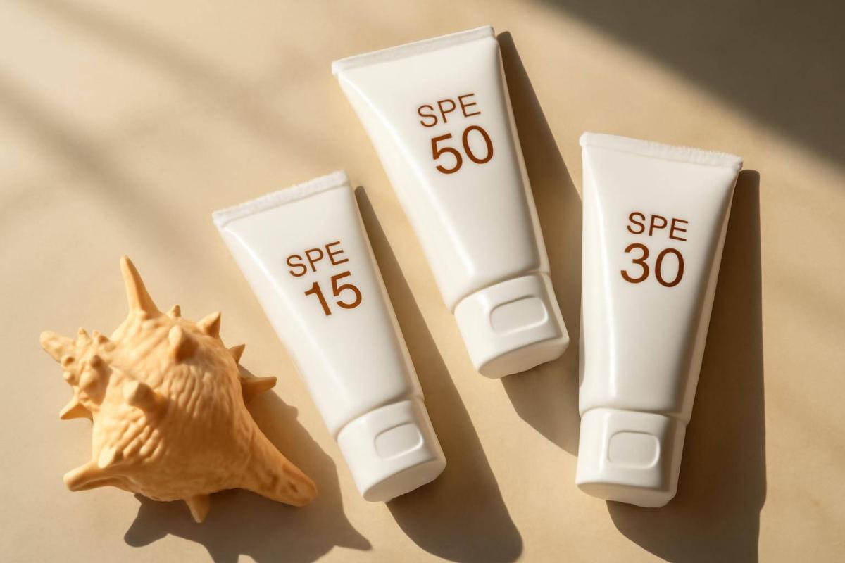 SPF forklaring: Sådan forstår du solfaktor 15, 30 og 50 i praksis - - Professional illustration and visual guide