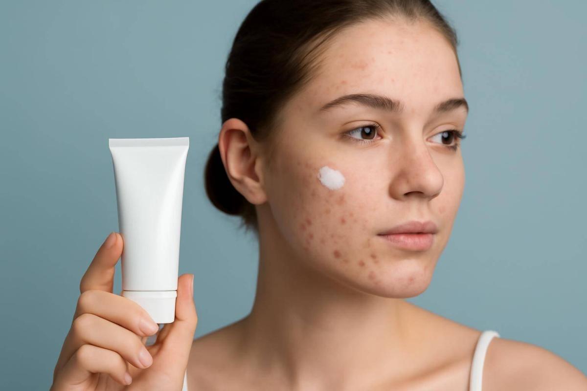 Solcreme og acne: Den komplette guide til beskyttelse uden flere bumser - - Professional illustration and visual guide